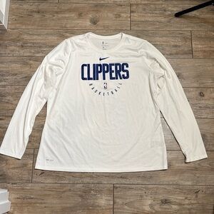 Nike Men's Clippers Basketball White XL Long Sleeve Shirt